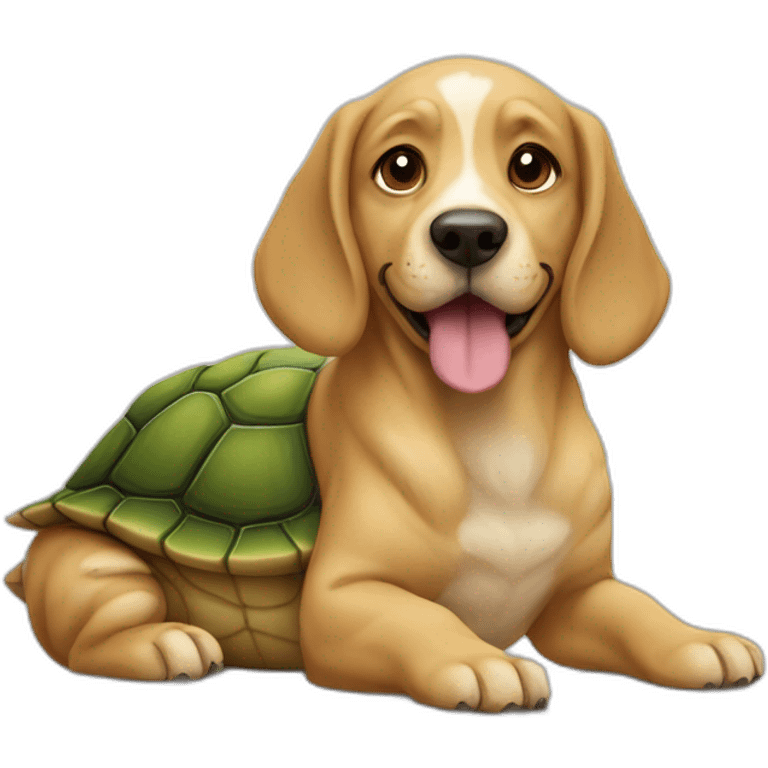 Chien sur une tortue emoji