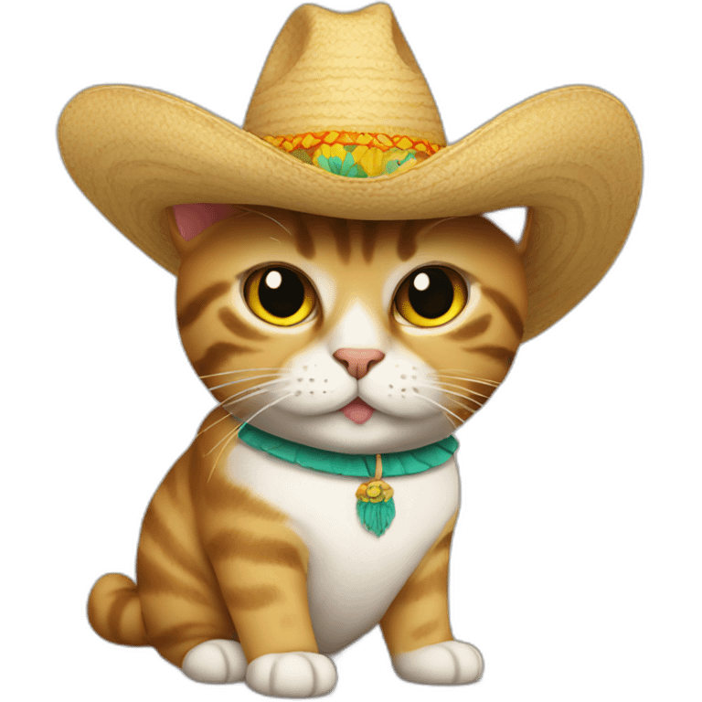 cat wearing sombrero emoji