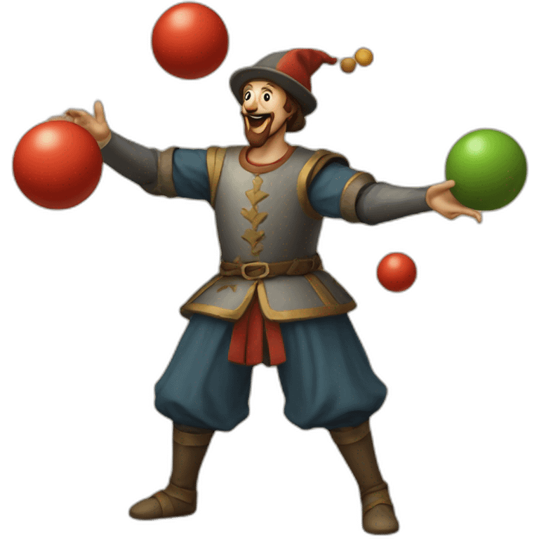 medieval juggler juggling 4 balls emoji