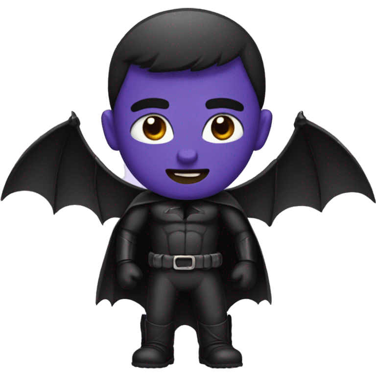 man with black bat wings and purple eyes  emoji