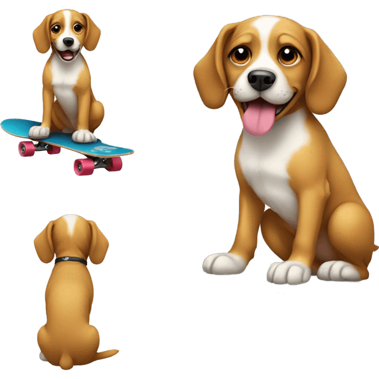 Dog on the skateboard  emoji