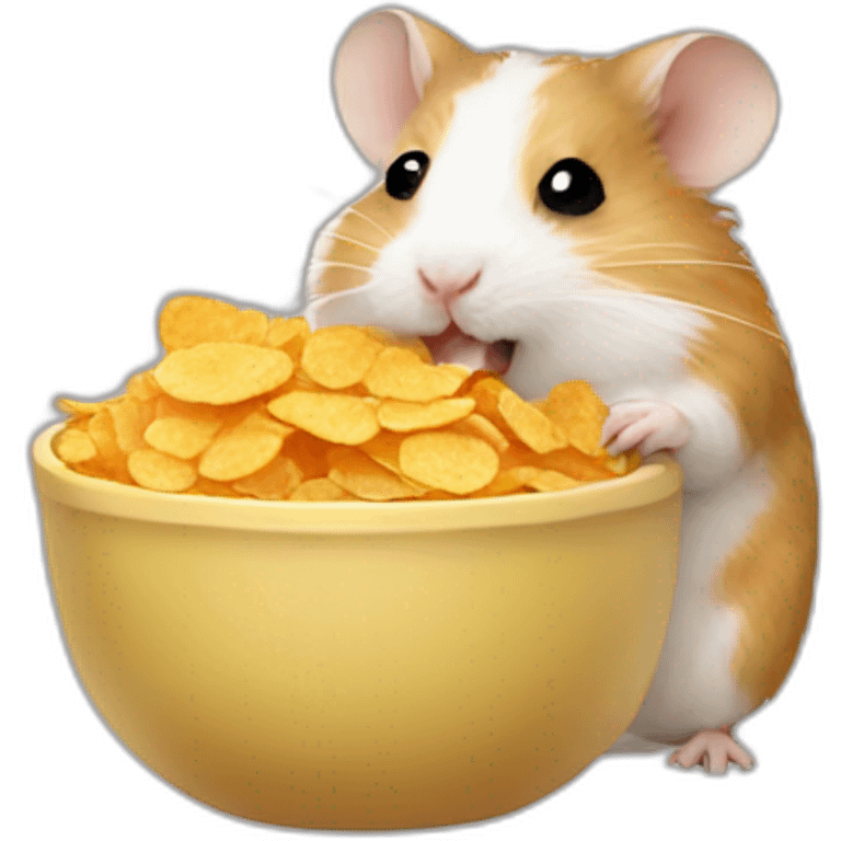 Hamster eating cornflakes emoji