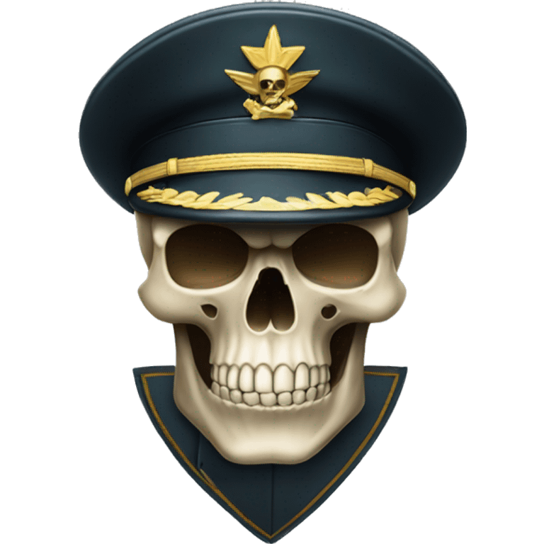 skull wearing military hat emoji