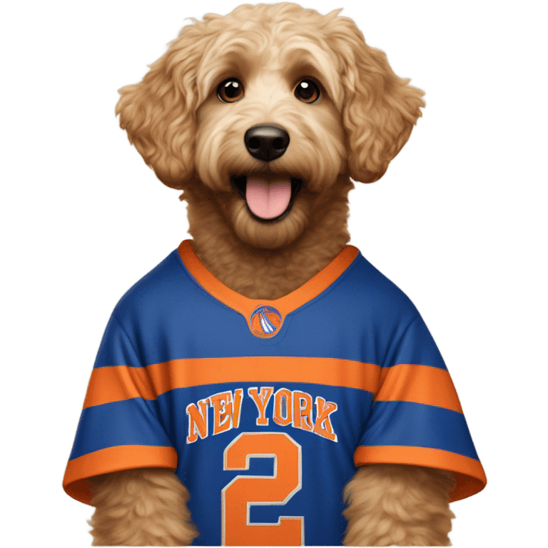 Aussiepoo wearing New York Knicks jersey emoji