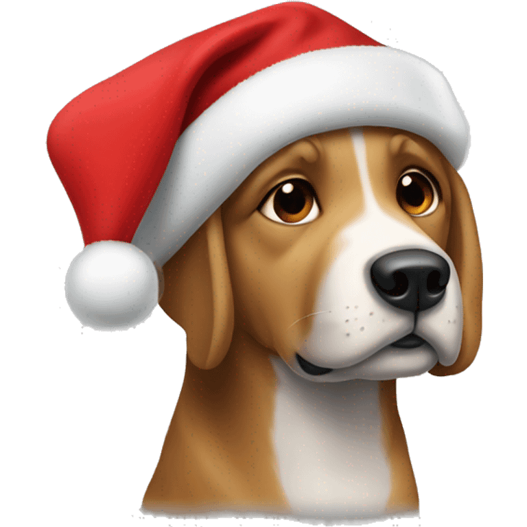 Perro con gorro de navidad emoji