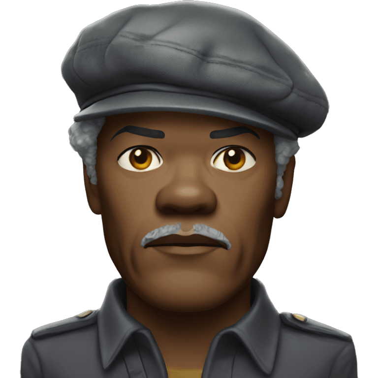 samuel l jackson serious wearing shirt and beret emoji