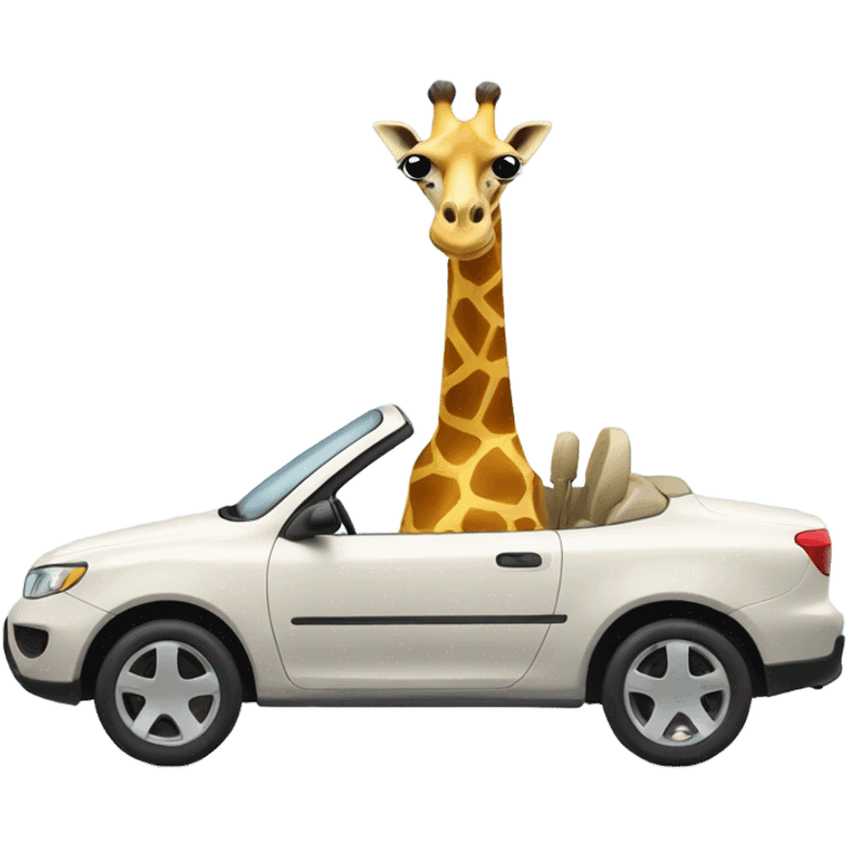 Giraffe in a car emoji