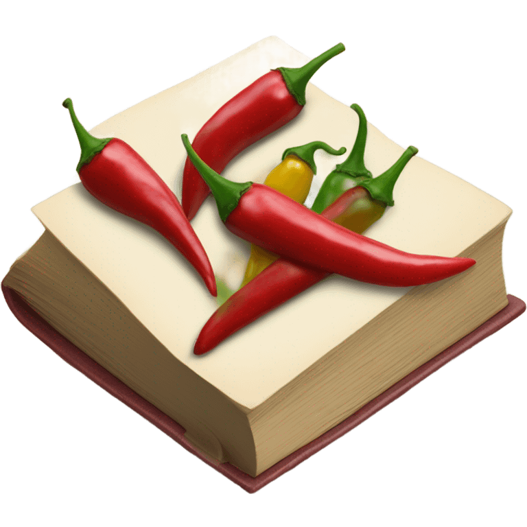 Book with chilli peppers emoji