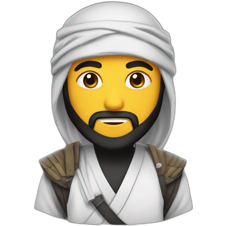 Ninja arabe avec une barbe  emoji