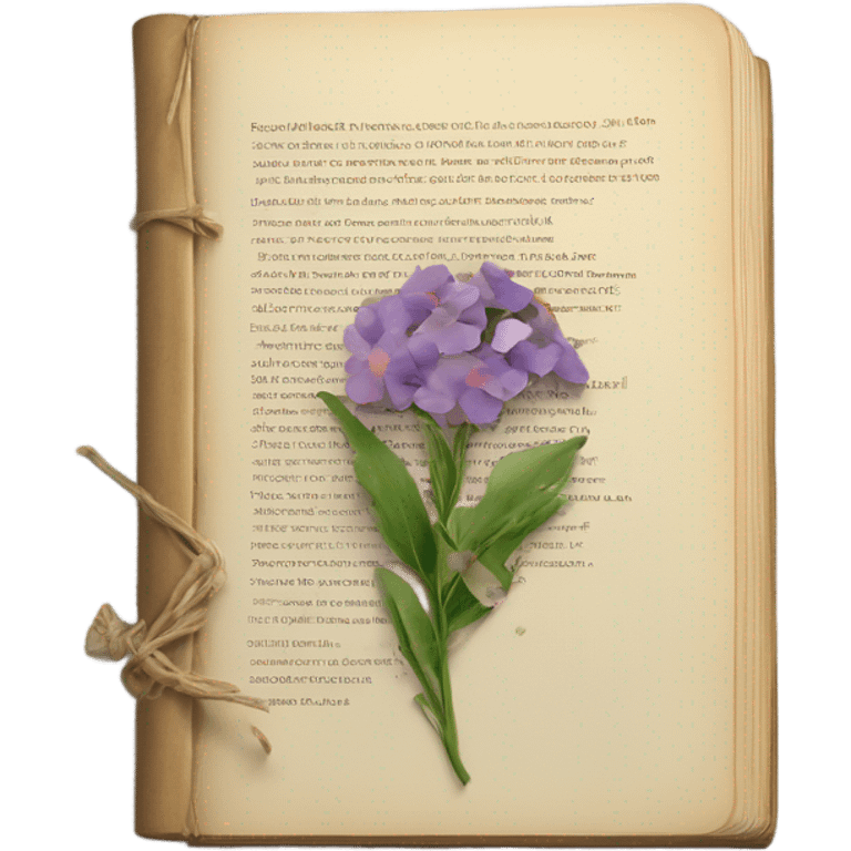 book with some pressed flowers on the pages realistic flowers pressing emoji