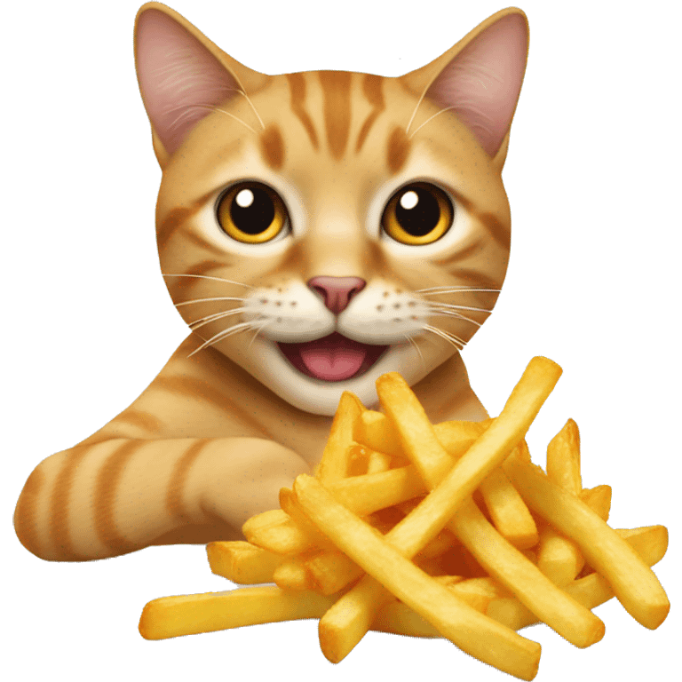 Cat eating fries  emoji