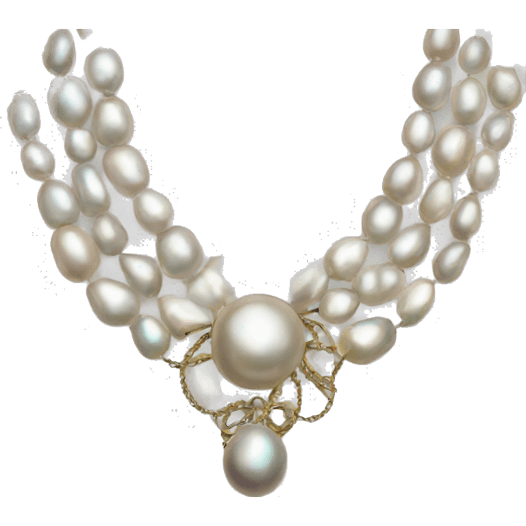 Iridescent vintage pearl necklace  emoji