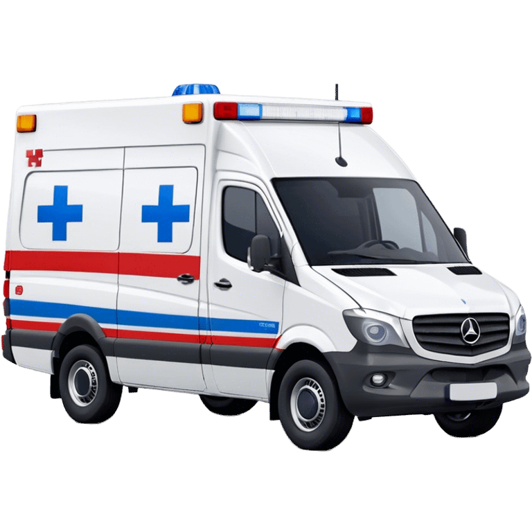 Ambulance - Mercedes-Benz Sprinter (Model Year: 2018) (Iconic Colour: White with red and blue markings) emoji