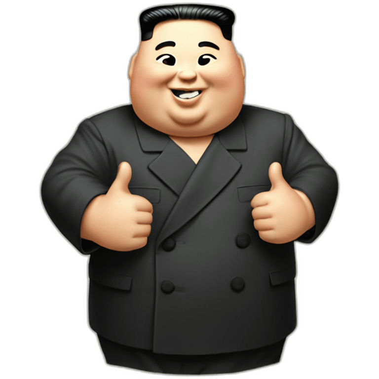 extreme fat Kim jong un thumbs up emoji