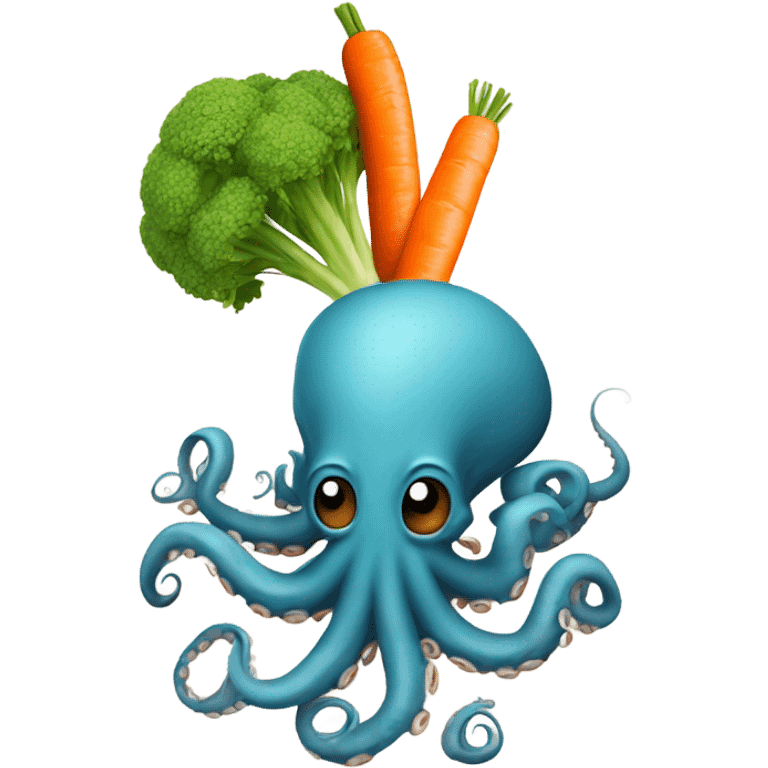 Octopus holding a carrot emoji