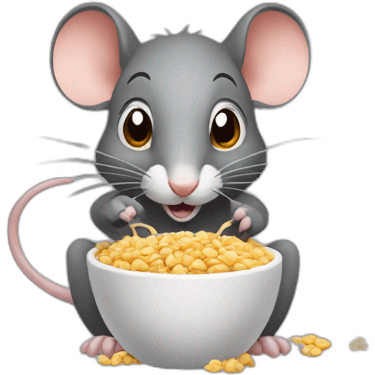 Rat eating müsli emoji