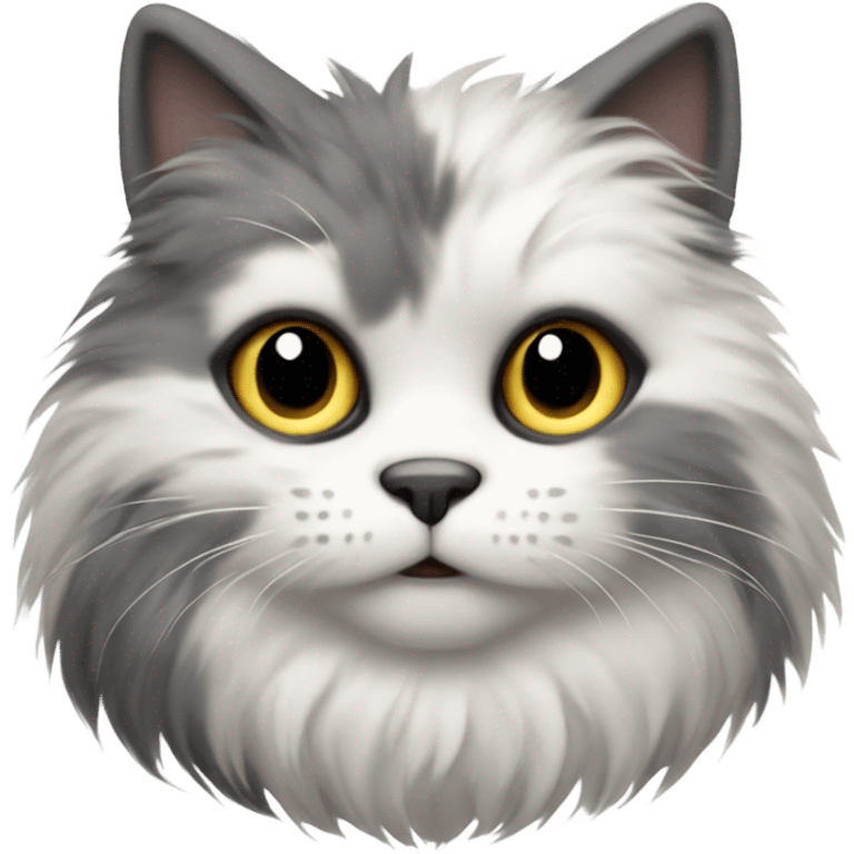 grey and white fluffy cat emoji