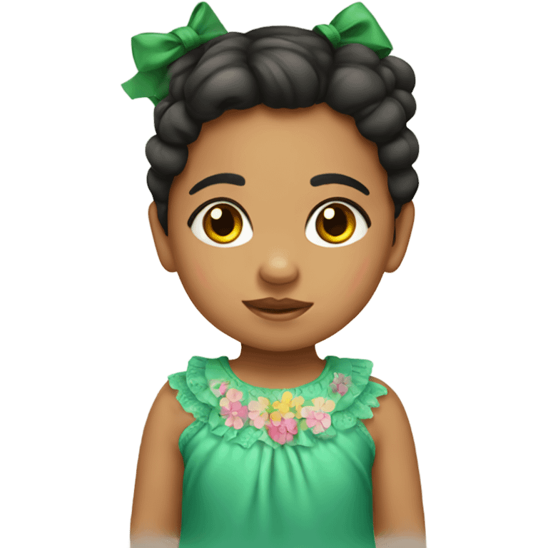 Mexican toddler girl with bow emoji