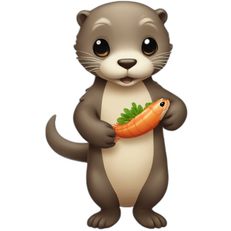 Otter holding gambas emoji