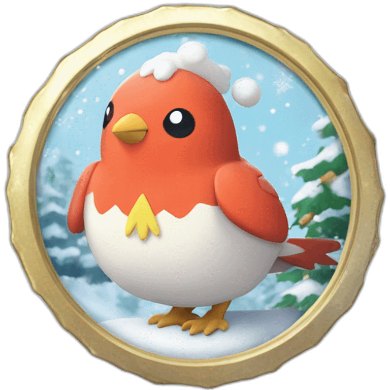 Pokemon Delibird Badge Winter Slowflake GiftBox emoji