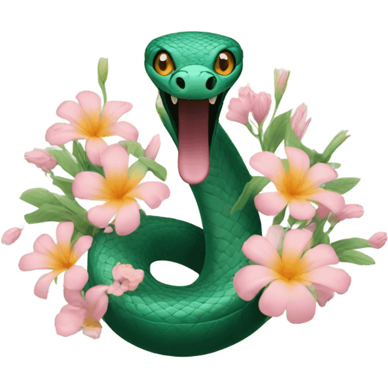 Cobra with flowers emoji