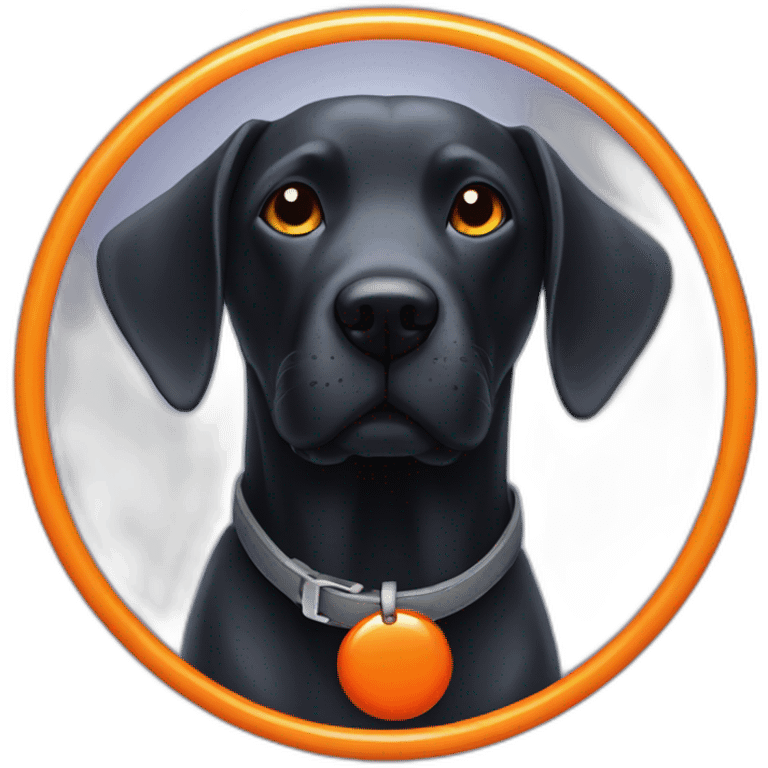 dog in Shiny orange ring emoji