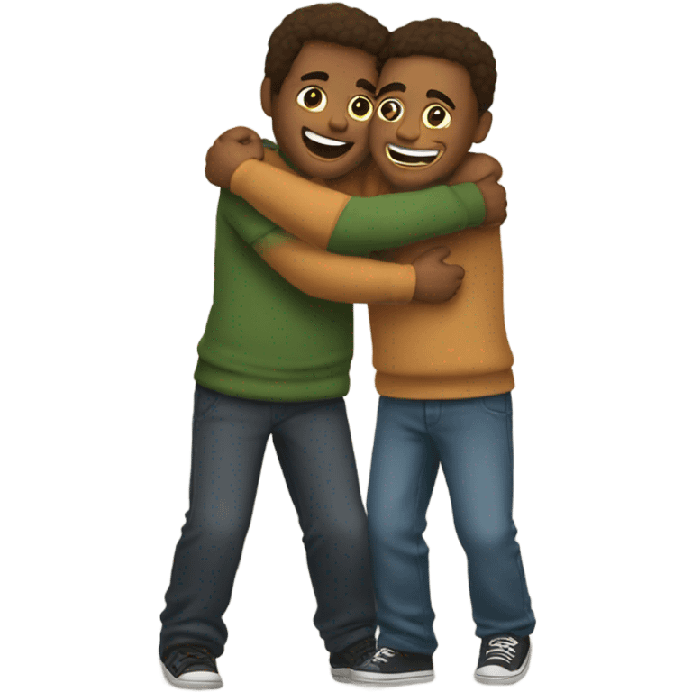 Brothers hugging emoji