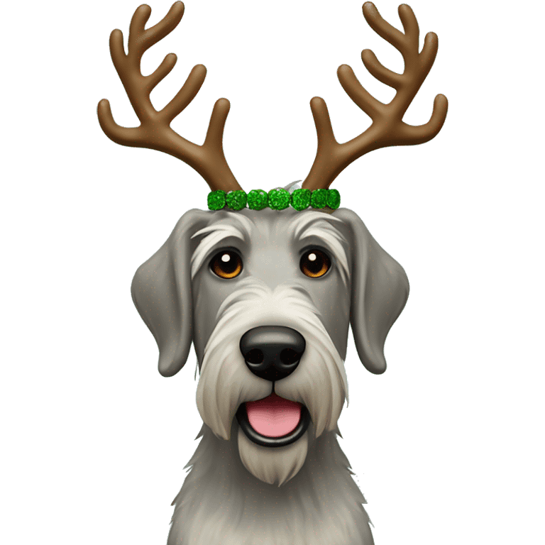  Irish wolfhound dog and reindeer antlers headband emoji