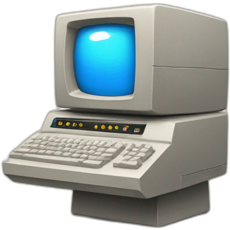 A retro-computer, a gear in an angle, a text with "Oldchool Computers" emoji