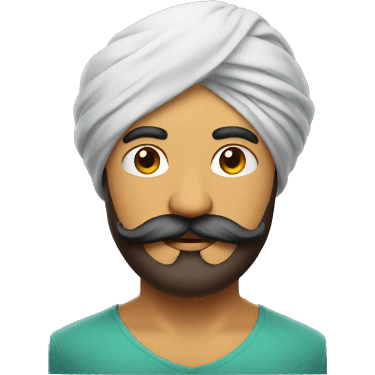 A man with a punjabi turban and having a big mustache emoji