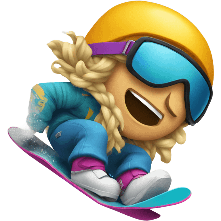 Face planting snowboarder emoji