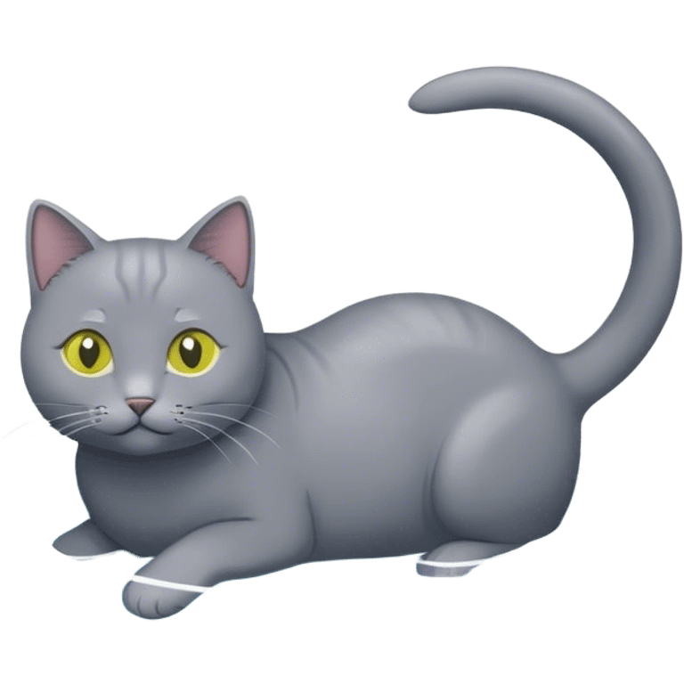 Create an emoji of a grey Chartreux cat swimming in water. emoji