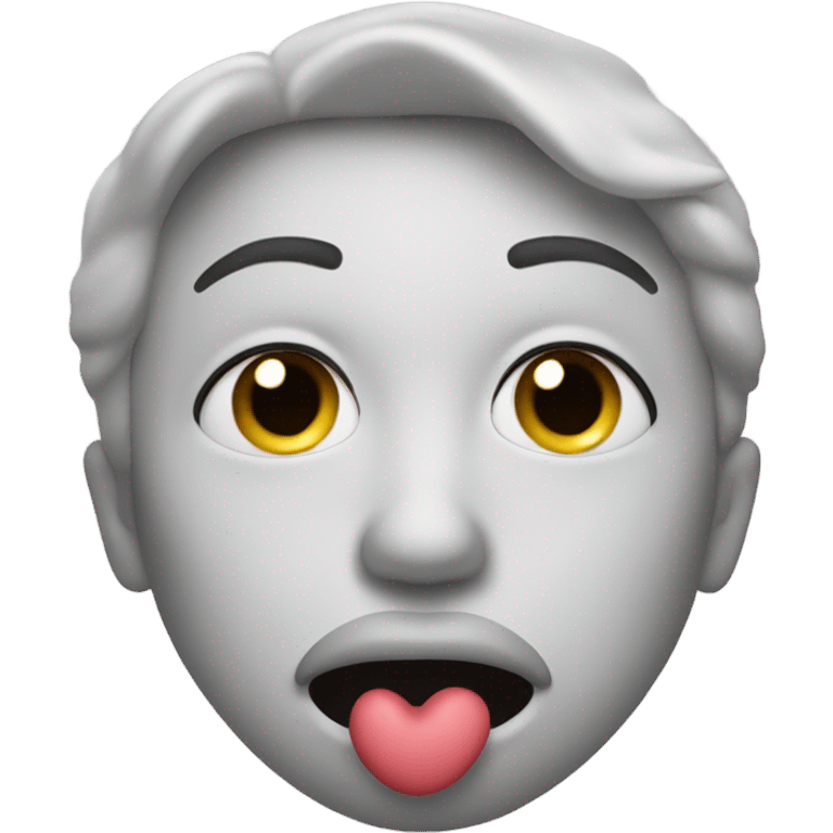 Emoji face blowing a kiss with hand emoji