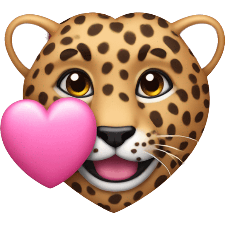 pink heart with cheeta emoji