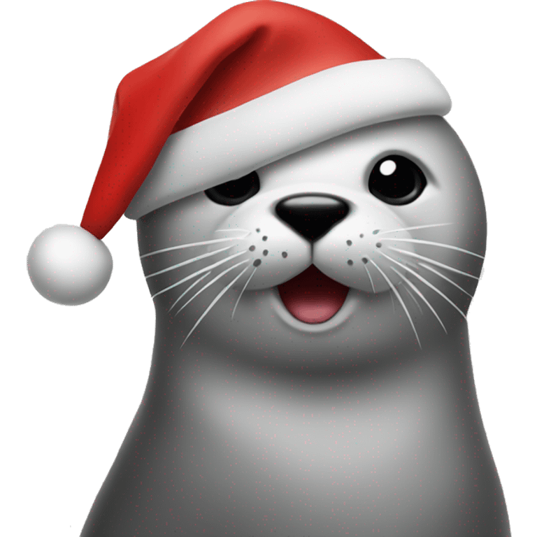 Seal with Christmas hat  emoji