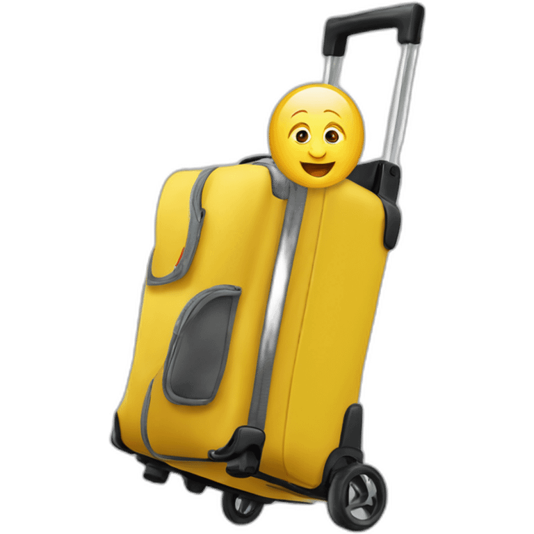 Small vladimir putin yellow wheelchair jumps out of suitcase emoji