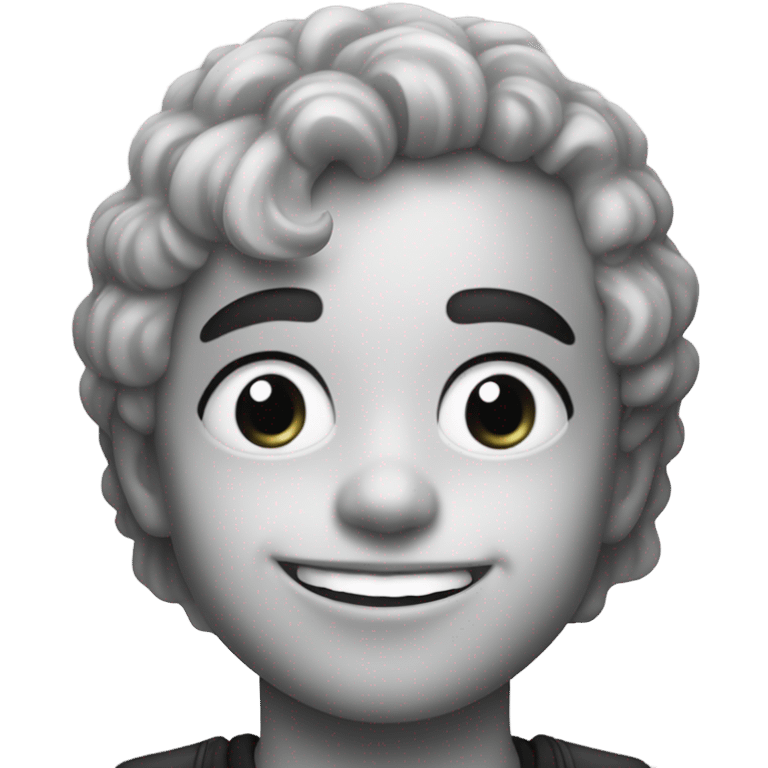 smiling boy in greyscale charli xcx  emoji