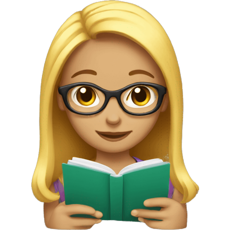 Girl reading emoji