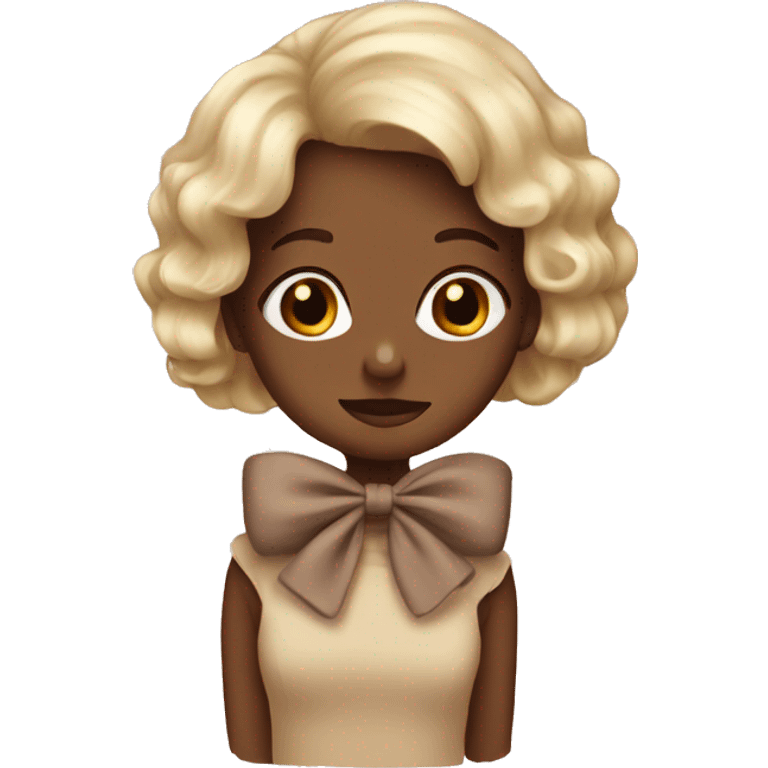 brown pastel with beige bow emoji