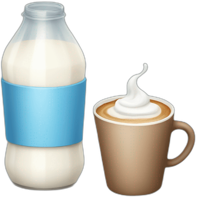 Cup of coffee and bottle of milk emoji