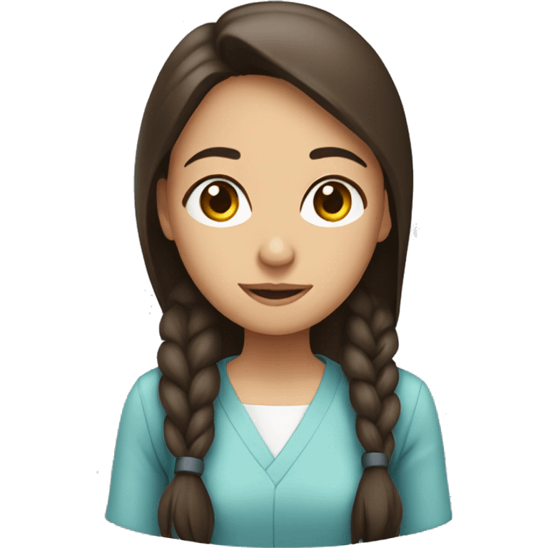 Brunette girl waiting a doctor emoji