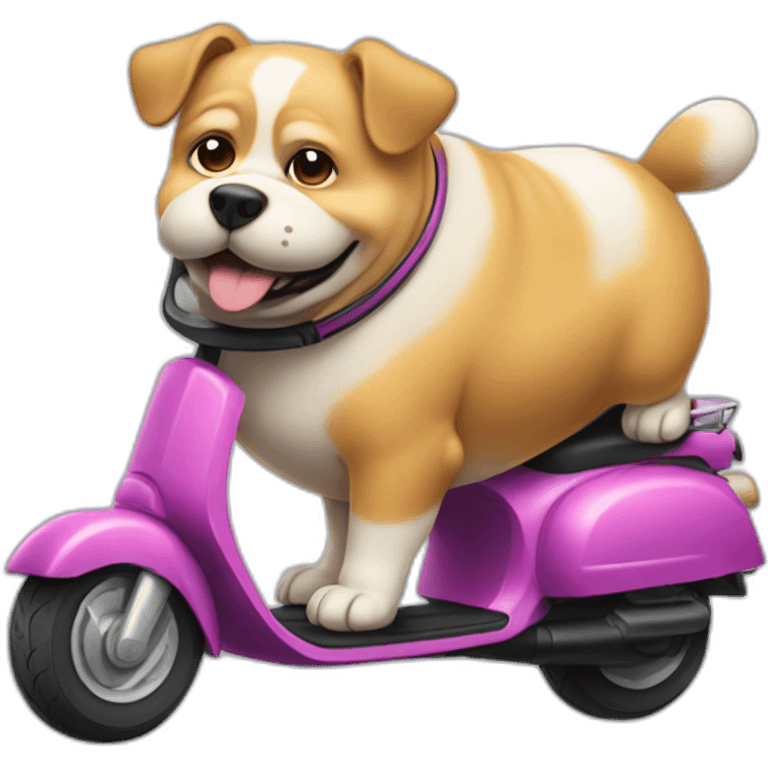 fat dog on scooter emoji