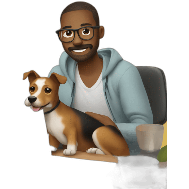 wfh with dog emoji