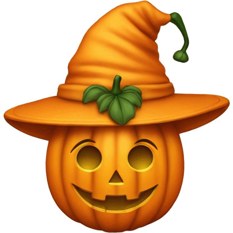 Orange Pumpkin wearing hat  emoji