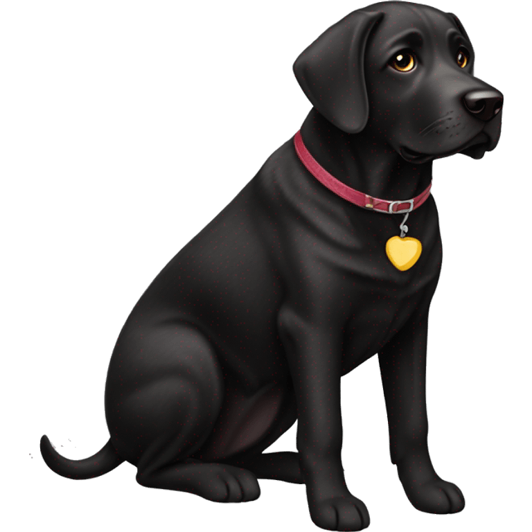 Brindle black lab dog emoji