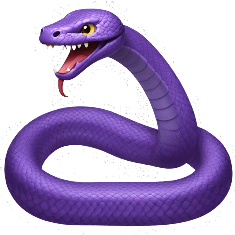 A purple snake looking angry, with an aggressive posture. emoji