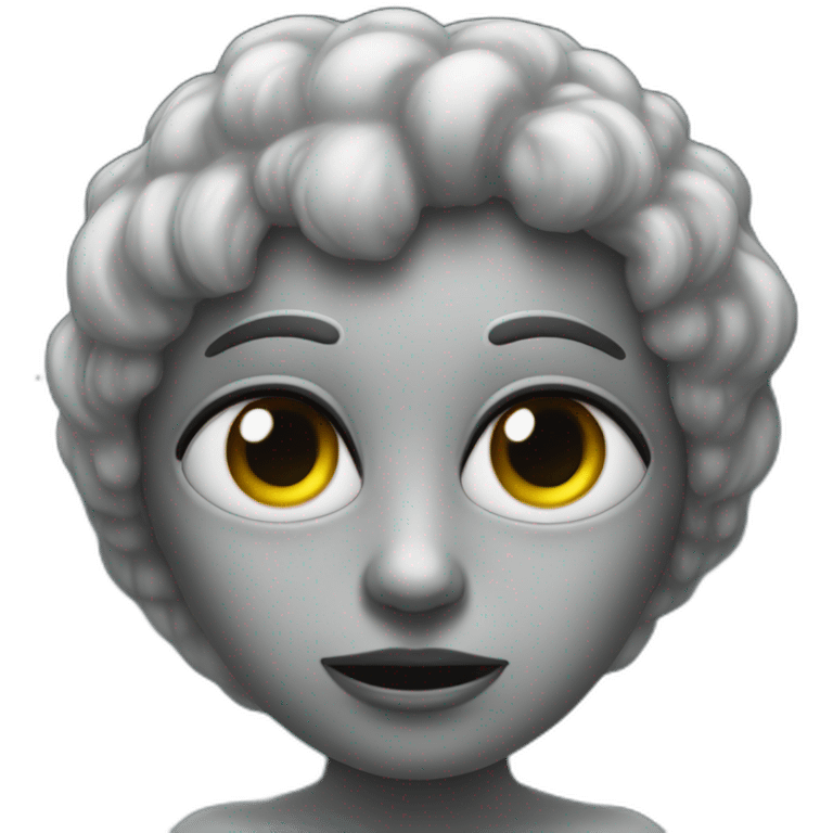 Tété extraterrestre gris avec de grand yeux noirs emoji