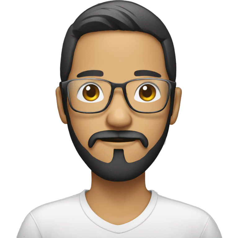 Asian Latino with beard and transparent optical glasses emoji