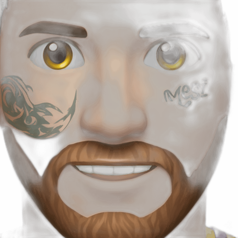 Messi face with tattoo emoji