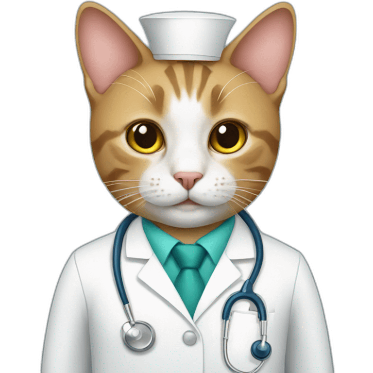 cat wearing doctors uniform emoji